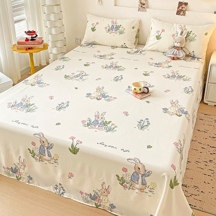 91家纺网 家纺一手货源 找家纺 （总）纽缦家纺 2025新款水洗双层纱床单