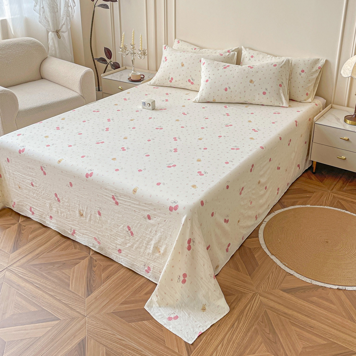 91家纺网 家纺一手货源 找家纺 （总）纽缦家纺 2025新款水洗双层纱床单