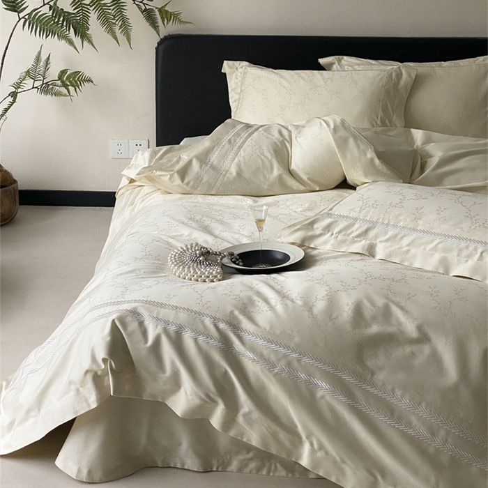 品家居 2025新款100支高精密长绒棉四件套-岁月静好 浅香槟