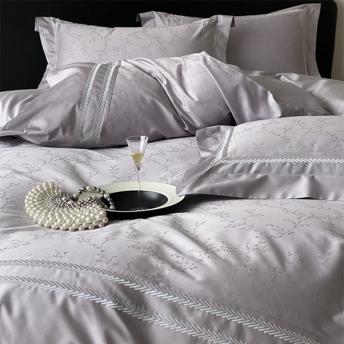 91家纺网 家纺一手货源 找家纺 品家居 2025新款100支高精密长绒棉四件套-岁月静好 香芋紫