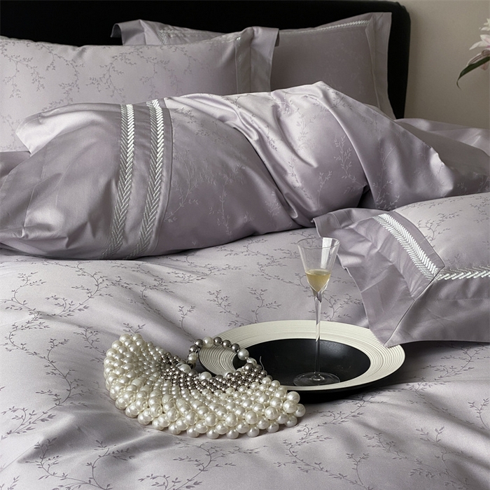 91家纺网 家纺一手货源 找家纺 品家居 2025新款100支高精密长绒棉四件套-岁月静好 香芋紫