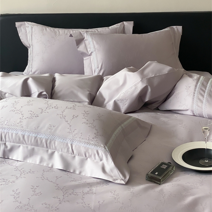 91家纺网 家纺一手货源 找家纺 品家居 2025新款100支高精密长绒棉四件套-岁月静好 香芋紫