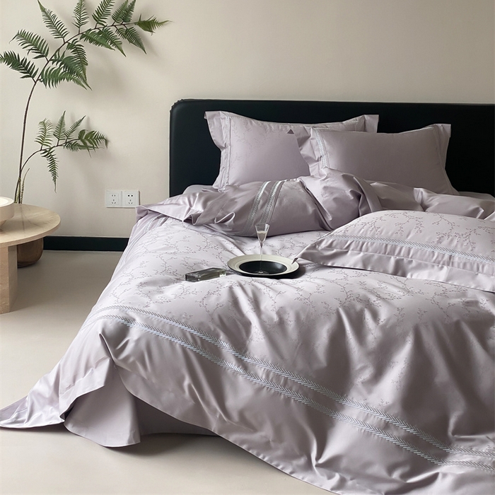 品家居 2025新款100支高精密长绒棉四件套-岁月静好 香芋紫