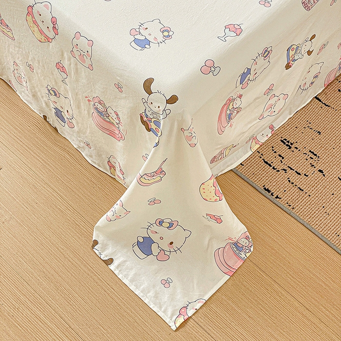 91家纺网 家纺一手货源 找家纺 纽缦家纺 2025新款水洗双层纱床单 奶猫