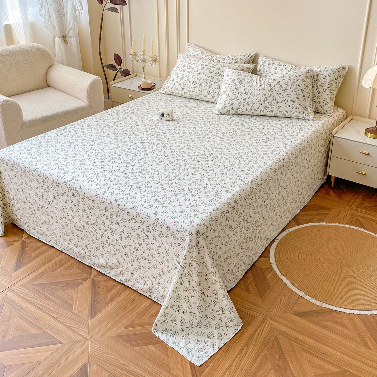 纽缦家纺 2025新款水洗双层纱床单 清凉里