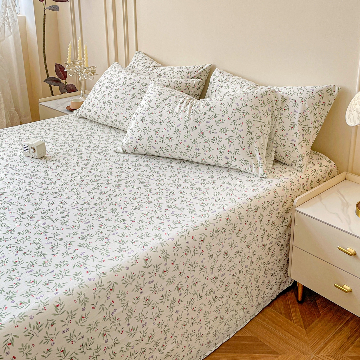 91家纺网 家纺一手货源 找家纺 纽缦家纺 2025新款水洗双层纱床单 清凉里