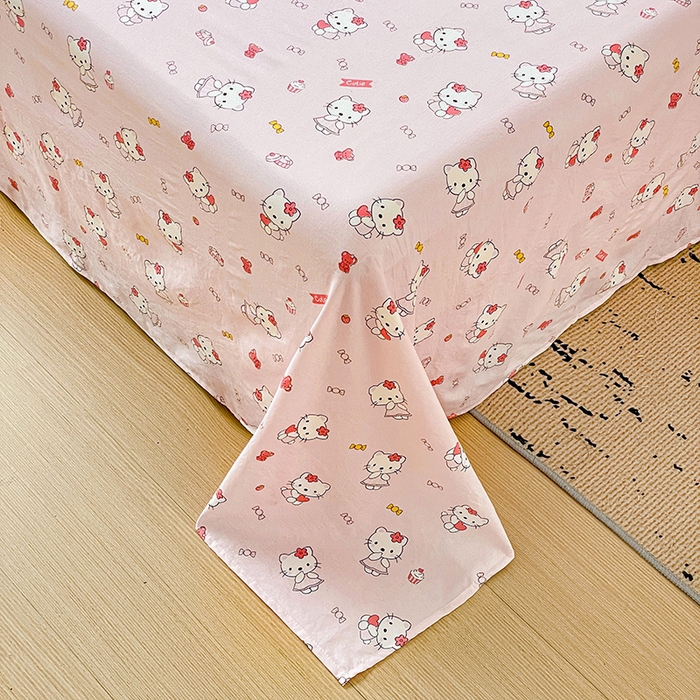 91家纺网 家纺一手货源 找家纺 纽缦家纺 2025新款水洗双层纱床单 糖果KT