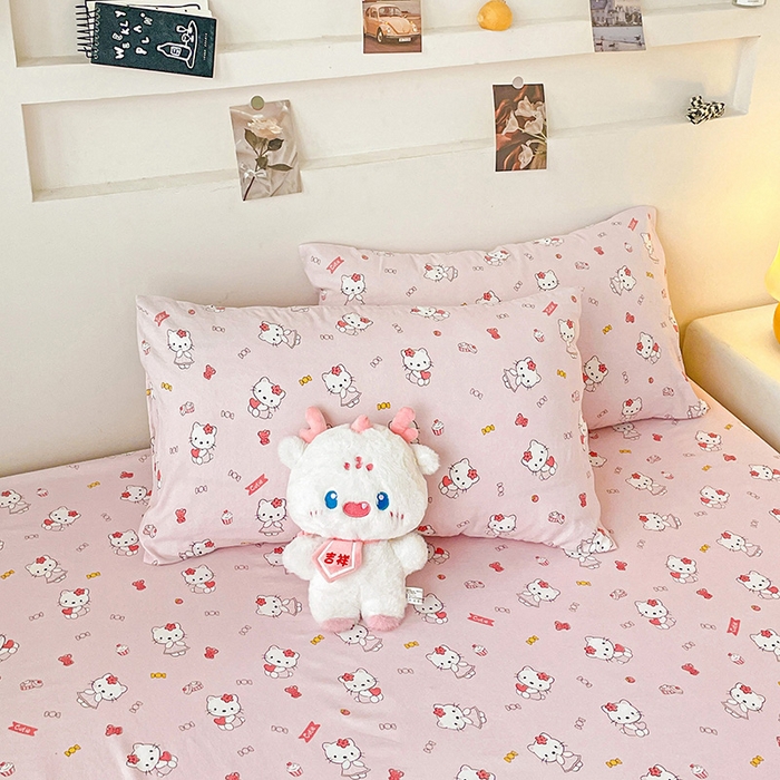 91家纺网 家纺一手货源 找家纺 纽缦家纺 2025新款水洗双层纱床单 糖果KT