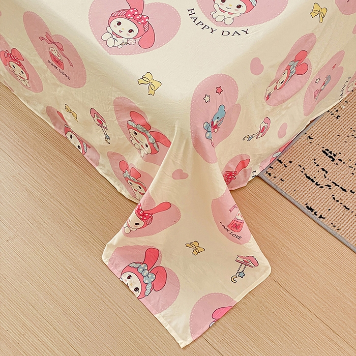 91家纺网 家纺一手货源 找家纺 纽缦家纺 2025新款水洗双层纱床单 小恋曲