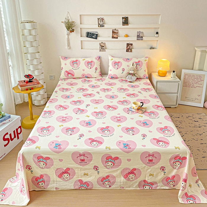 91家纺网 家纺一手货源 找家纺 纽缦家纺 2025新款水洗双层纱床单 小恋曲