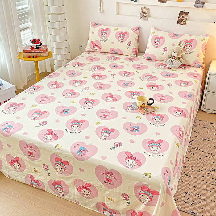 91家纺网 家纺一手货源 找家纺 纽缦家纺 2025新款水洗双层纱床单 小恋曲