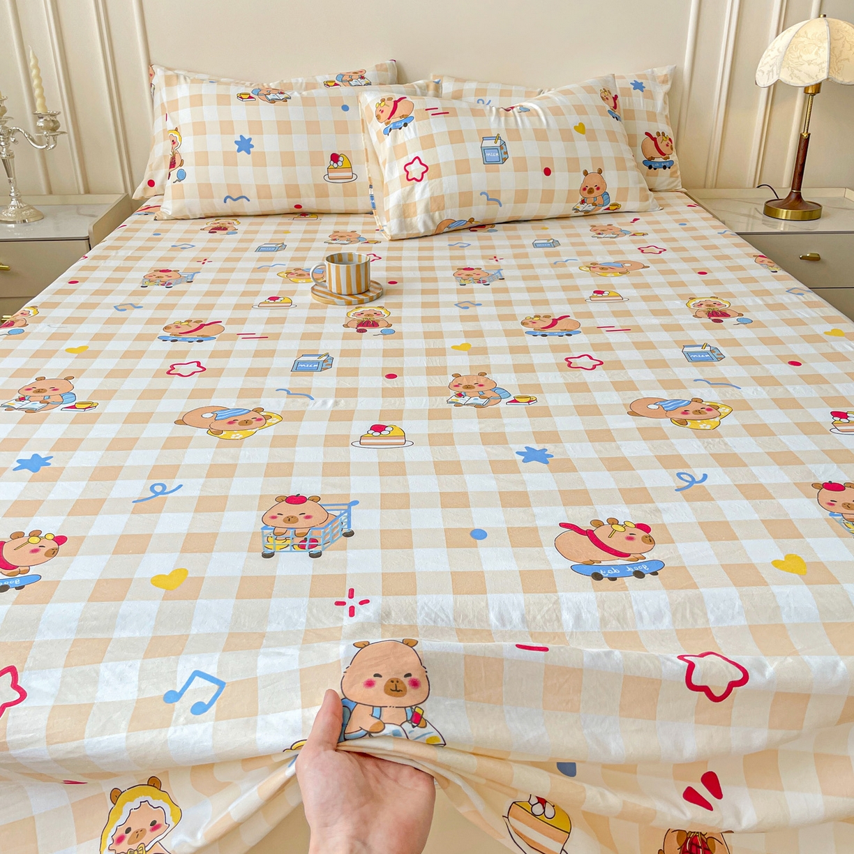 91家纺网 家纺一手货源 找家纺 纽缦家纺 2025新款水洗双层纱床单 学习皮卡