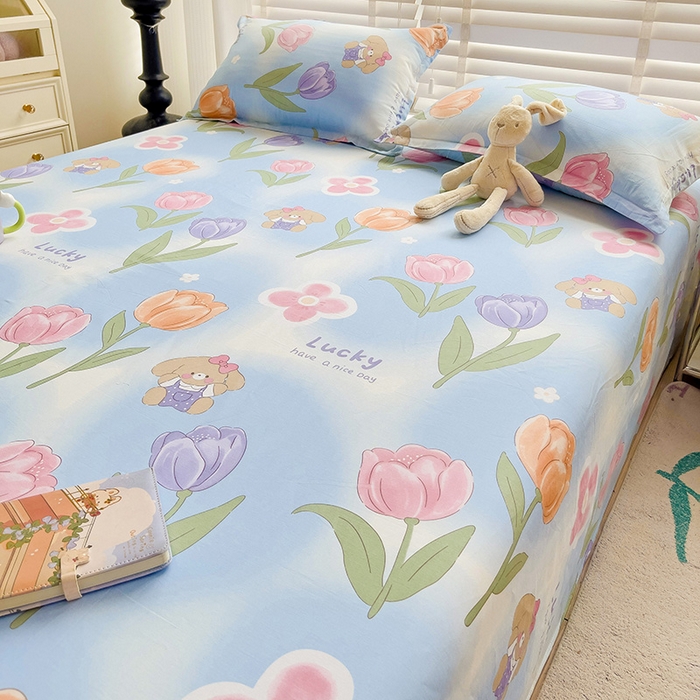 91家纺网 家纺一手货源 找家纺 纽缦家纺 2025新款纯棉斜纹床单单品床单床单单件 安缦小熊