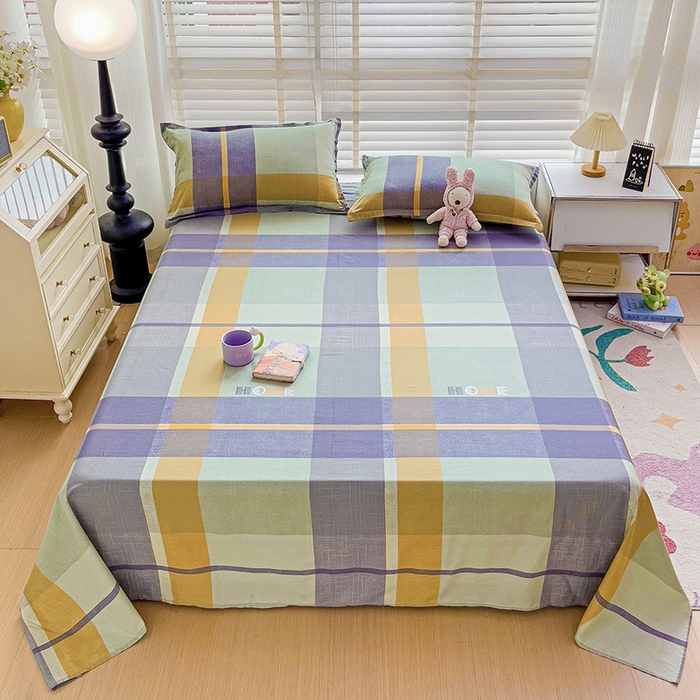 91家纺网 家纺一手货源 找家纺 纽缦家纺 2025新款纯棉斜纹床单单品床单床单单件 歌尔绿