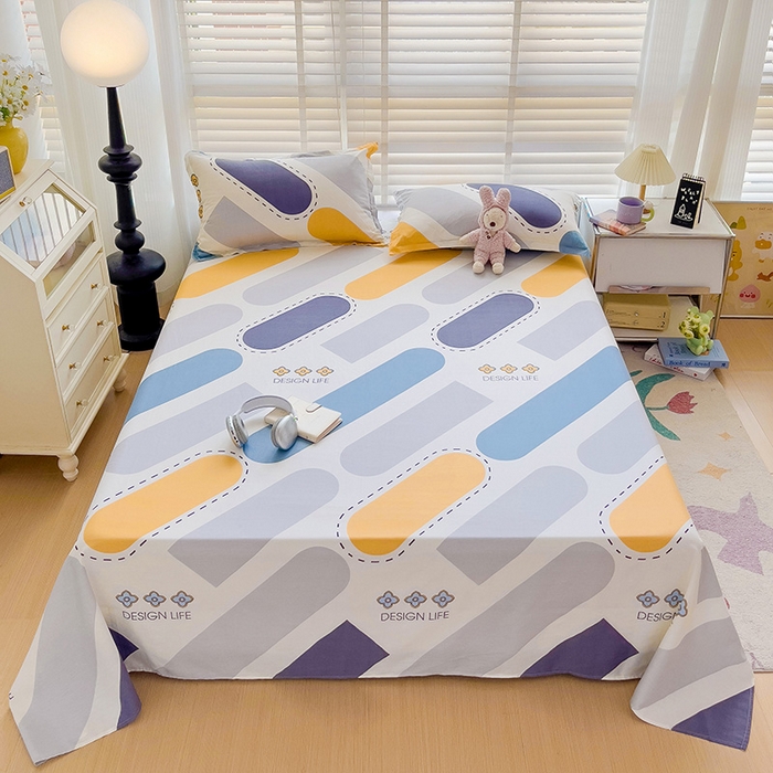 91家纺网 家纺一手货源 找家纺 纽缦家纺 2025新款纯棉斜纹床单单品床单床单单件 光的邂逅