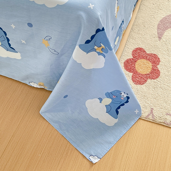 91家纺网 家纺一手货源 找家纺 纽缦家纺 2025新款纯棉斜纹床单单品床单床单单件 恐龙乐园