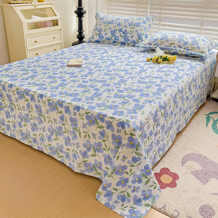 纽缦家纺 2025新款纯棉斜纹床单单品床单床单单件 蓝玥