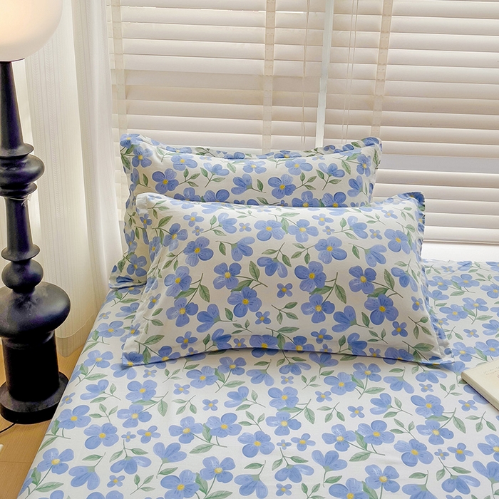 91家纺网 家纺一手货源 找家纺 纽缦家纺 2025新款纯棉斜纹床单单品床单床单单件 蓝玥