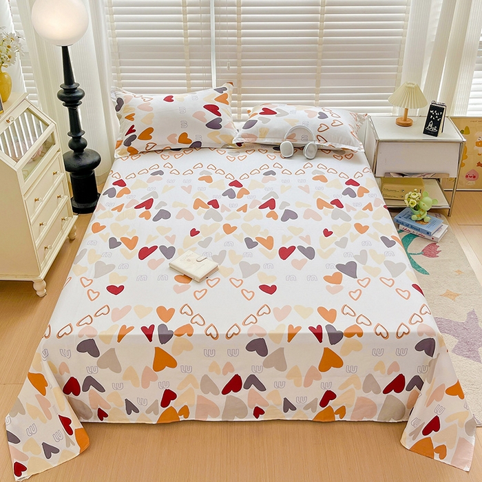 91家纺网 家纺一手货源 找家纺 纽缦家纺 2025新款纯棉斜纹床单单品床单床单单件 恋爱满屋