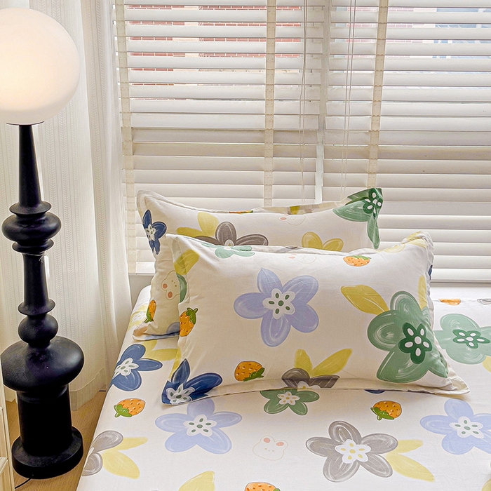 91家纺网 家纺一手货源 找家纺 纽缦家纺 2025新款纯棉斜纹床单单品床单床单单件 恋恋花语绿