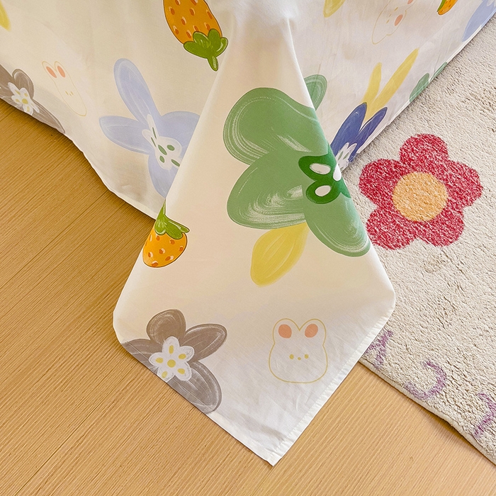 91家纺网 家纺一手货源 找家纺 纽缦家纺 2025新款纯棉斜纹床单单品床单床单单件 恋恋花语绿