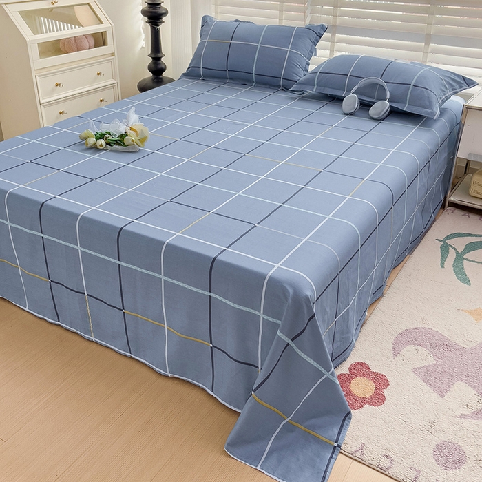 纽缦家纺 2025新款纯棉斜纹床单单品床单床单单件 麦乐迪蓝