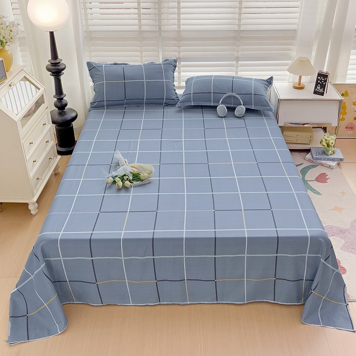 91家纺网 家纺一手货源 找家纺 纽缦家纺 2025新款纯棉斜纹床单单品床单床单单件 麦乐迪蓝