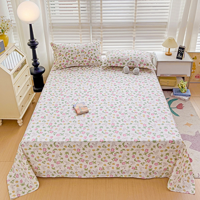 91家纺网 家纺一手货源 找家纺 纽缦家纺 2025新款纯棉斜纹床单单品床单床单单件 米莱