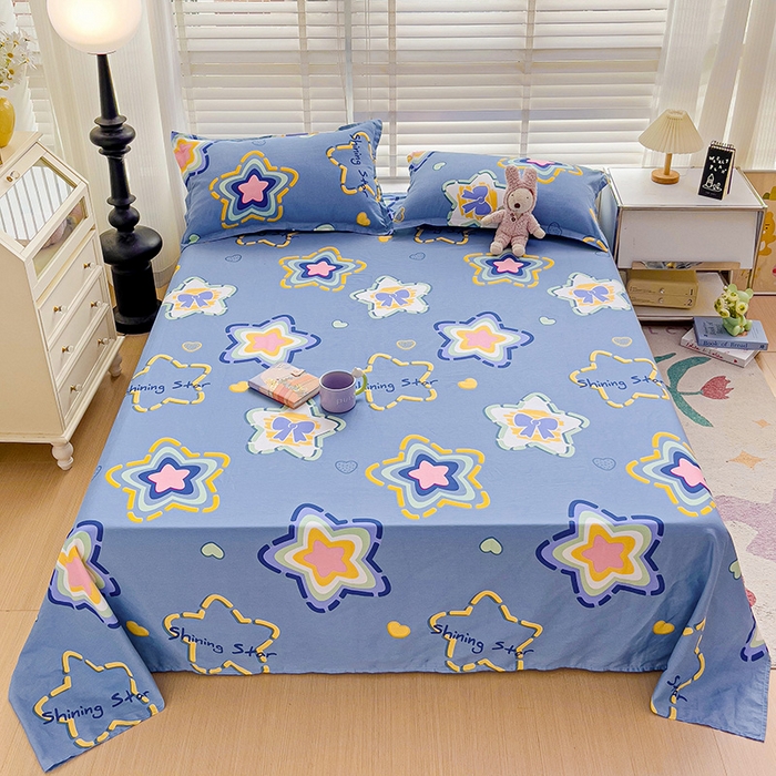 91家纺网 家纺一手货源 找家纺 纽缦家纺 2025新款纯棉斜纹床单单品床单床单单件 闪亮明星