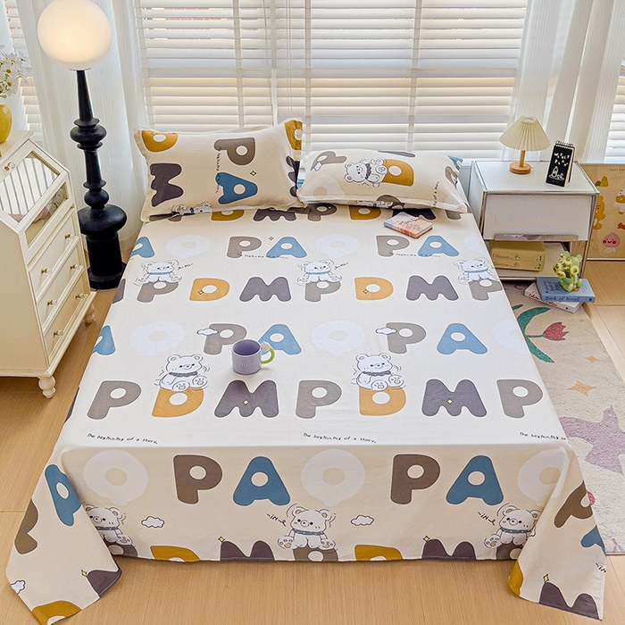 91家纺网 家纺一手货源 找家纺 纽缦家纺 2025新款纯棉斜纹床单单品床单床单单件 温柔小熊