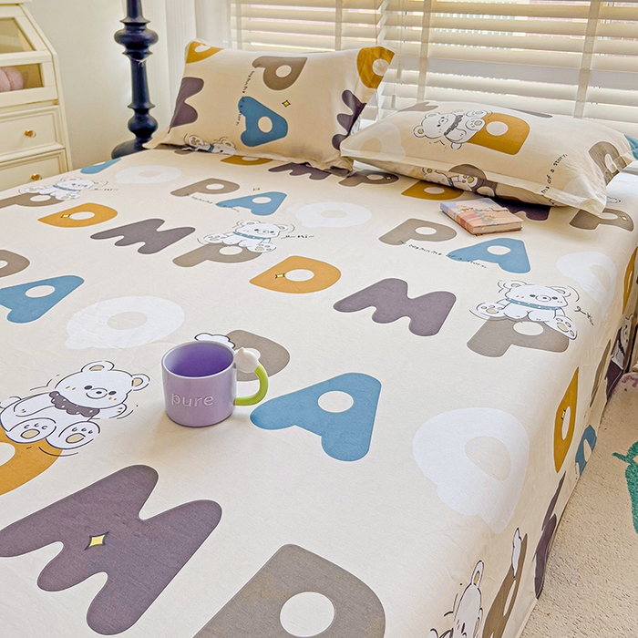 91家纺网 家纺一手货源 找家纺 纽缦家纺 2025新款纯棉斜纹床单单品床单床单单件 温柔小熊