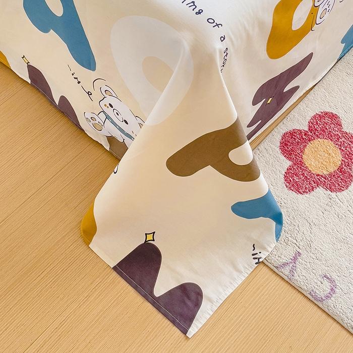 91家纺网 家纺一手货源 找家纺 纽缦家纺 2025新款纯棉斜纹床单单品床单床单单件 温柔小熊