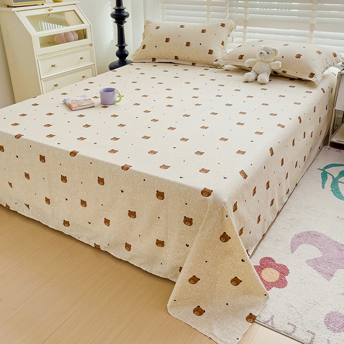 纽缦家纺 2025新款纯棉斜纹床单单品床单床单单件 小熊日记