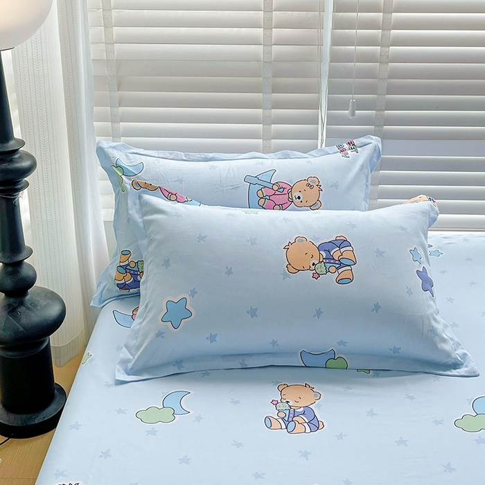 91家纺网 家纺一手货源 找家纺 纽缦家纺 2025新款纯棉斜纹床单单品床单床单单件 星星小熊