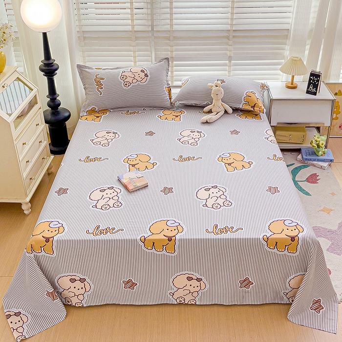 91家纺网 家纺一手货源 找家纺 纽缦家纺 2025新款纯棉斜纹床单单品床单床单单件 幸运汪咖