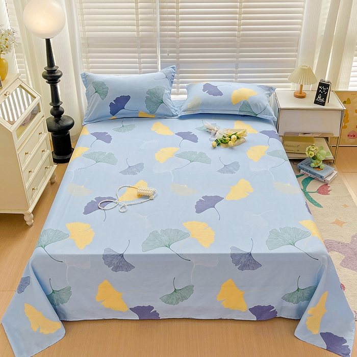 91家纺网 家纺一手货源 找家纺 纽缦家纺 2025新款纯棉斜纹床单单品床单床单单件 寻春蓝