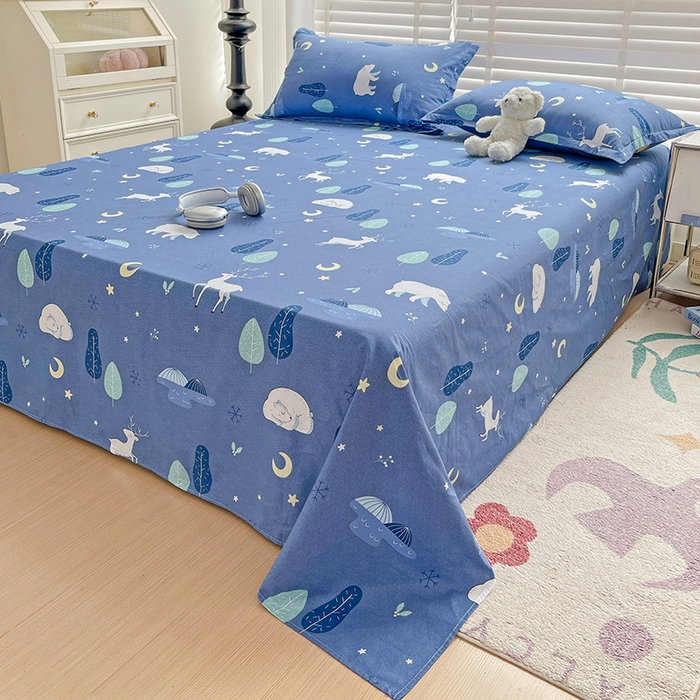 纽缦家纺 2025新款纯棉斜纹床单单品床单床单单件 夜晚的森林