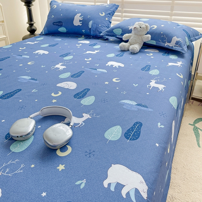 91家纺网 家纺一手货源 找家纺 纽缦家纺 2025新款纯棉斜纹床单单品床单床单单件 夜晚的森林