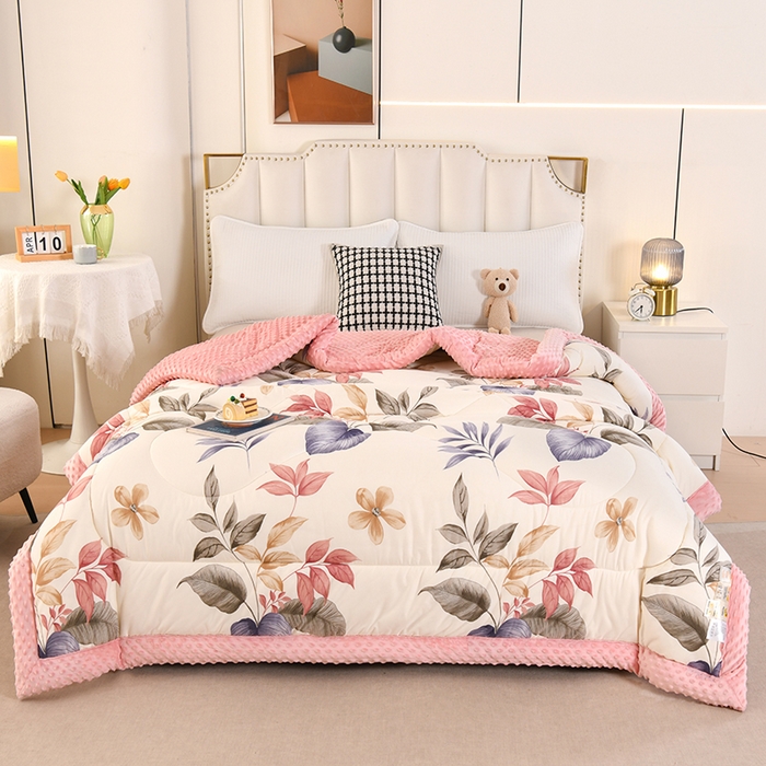 91家纺网 家纺一手货源 找家纺 （总）欧夏被业 2025新款冬被水洗棉豆豆被芯豆豆绒被子学生春秋被供直播