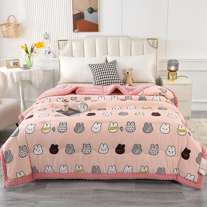 91家纺网 家纺一手货源 找家纺 （总）欧夏被业 2025新款冬被水洗棉豆豆被芯豆豆绒被子学生春秋被供直播