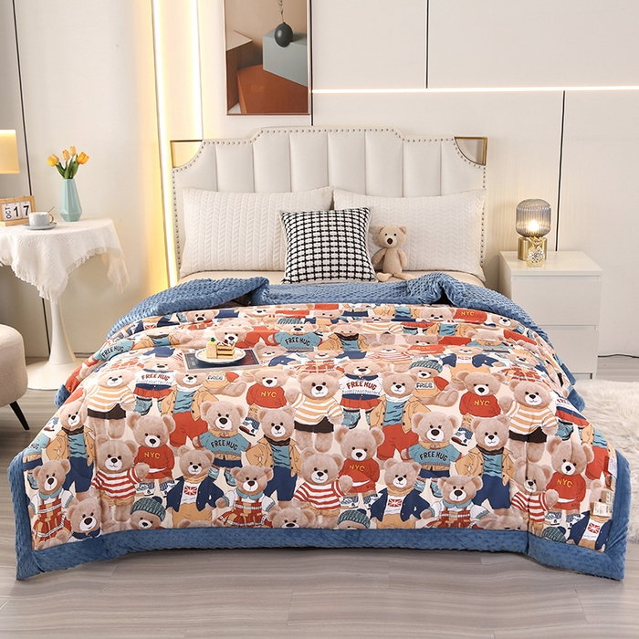 91家纺网 家纺一手货源 找家纺 （总）欧夏被业 2025新款冬被水洗棉豆豆被芯豆豆绒被子学生春秋被供直播