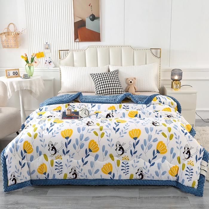 91家纺网 家纺一手货源 找家纺 （总）欧夏被业 2025新款冬被水洗棉豆豆被芯豆豆绒被子学生春秋被供直播