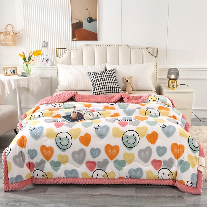 91家纺网 家纺一手货源 找家纺 （总）欧夏被业 2025新款冬被水洗棉豆豆被芯豆豆绒被子学生春秋被供直播