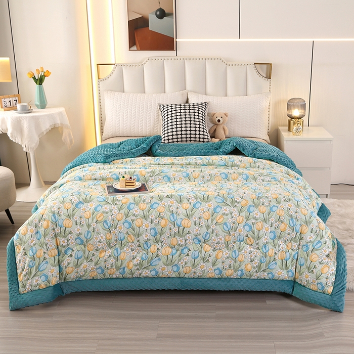 91家纺网 家纺一手货源 找家纺 （总）欧夏被业 2025新款冬被水洗棉豆豆被芯豆豆绒被子学生春秋被供直播