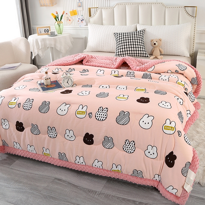 91家纺网 家纺一手货源 找家纺 （总）欧夏被业 2025新款冬被水洗棉豆豆被芯豆豆绒被子学生春秋被供直播