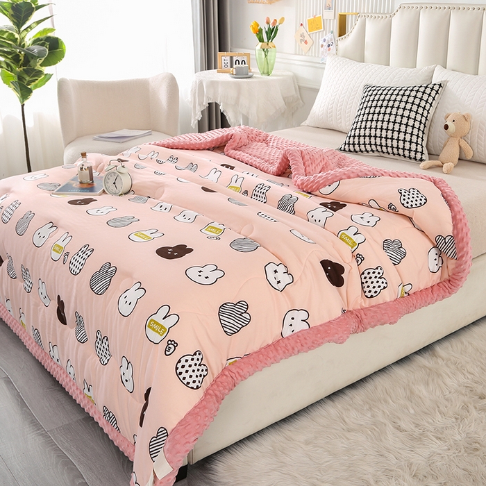 91家纺网 家纺一手货源 找家纺 （总）欧夏被业 2025新款冬被水洗棉豆豆被芯豆豆绒被子学生春秋被供直播