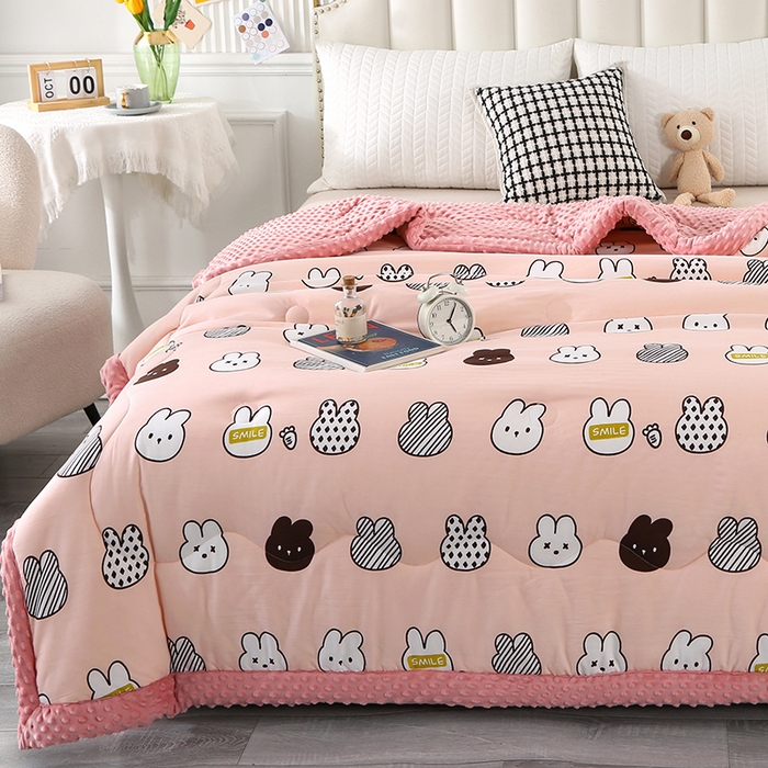 91家纺网 家纺一手货源 找家纺 （总）欧夏被业 2025新款冬被水洗棉豆豆被芯豆豆绒被子学生春秋被供直播