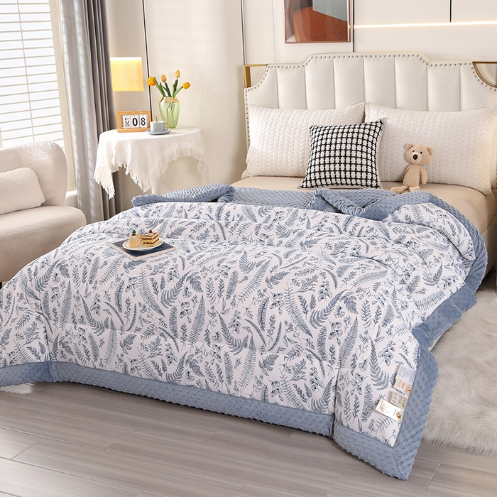 91家纺网 家纺一手货源 找家纺 欧夏被业 2024新款冬被水洗棉豆豆被芯豆豆绒被子学生春秋被供直播 莫奈