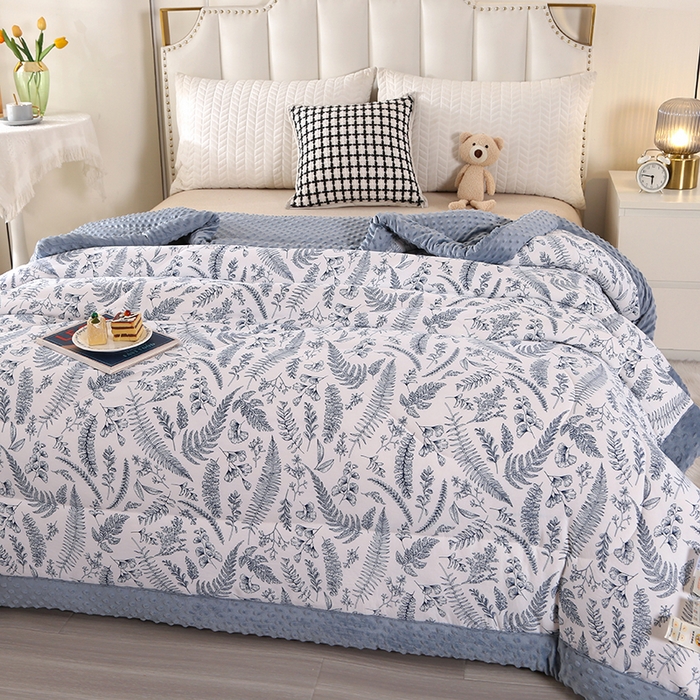 91家纺网 家纺一手货源 找家纺 欧夏被业 2024新款冬被水洗棉豆豆被芯豆豆绒被子学生春秋被供直播 莫奈