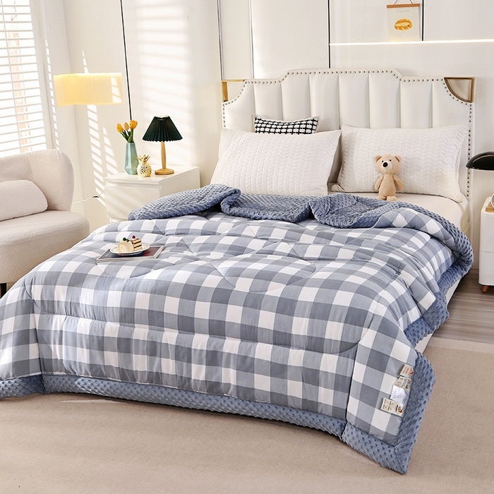 91家纺网 家纺一手货源 找家纺 欧夏被业 2025新款冬被水洗棉豆豆被芯豆豆绒被子学生春秋被供直播 简生活